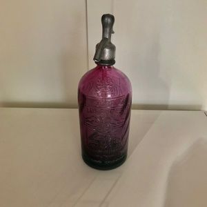 Purple Seltzer bottle - decoration only  5" x 12"